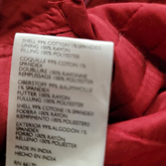 Free People Natalia Quilted Jacket Womens M Red Velvet Cottagecore Country Chic - Picture 5 of 8